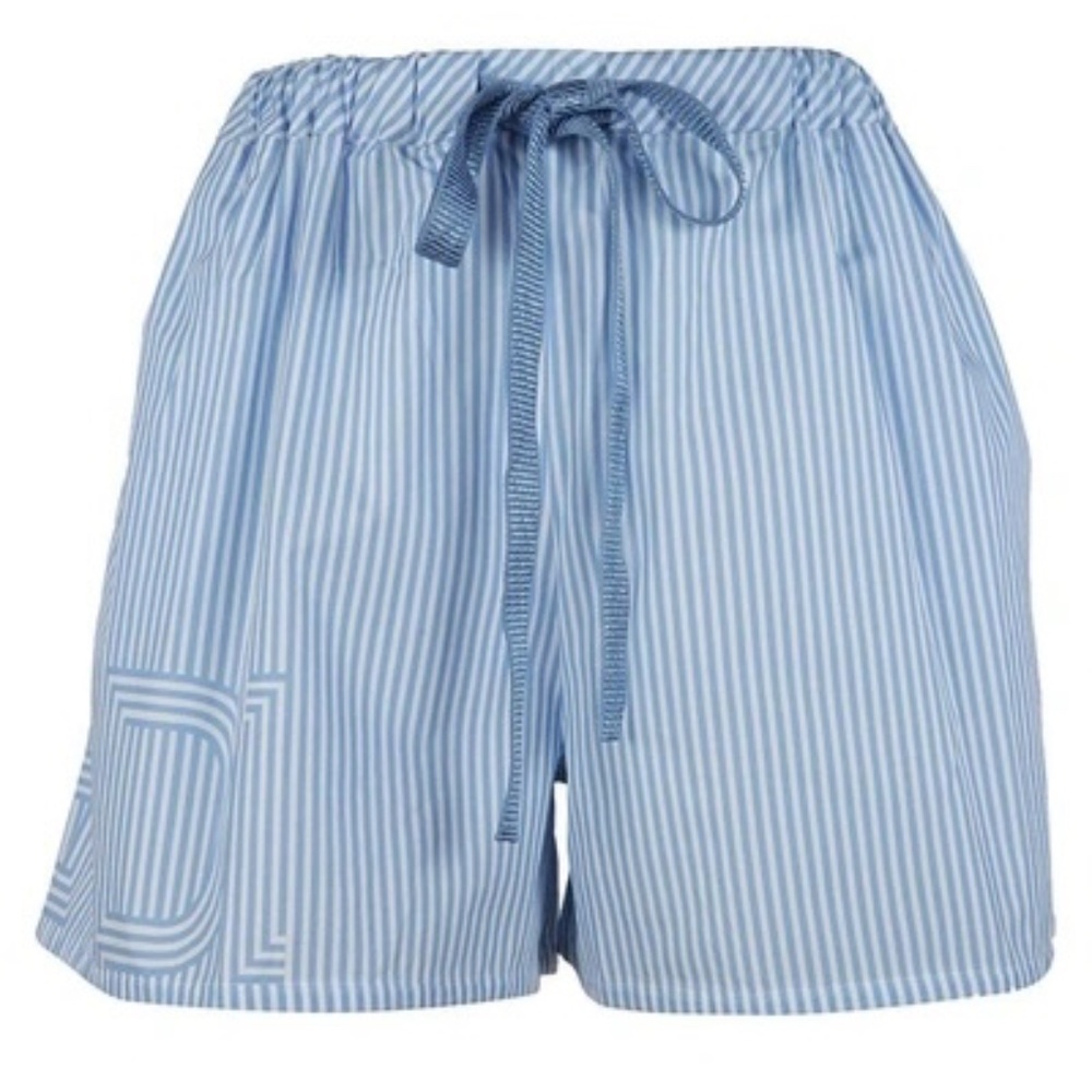 Fendi Drawstring Waist Striped Cotton Shorts (S)